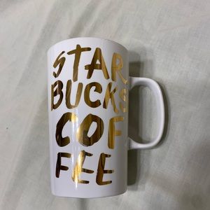 16 oz Gold Lettered Starbucks Mug